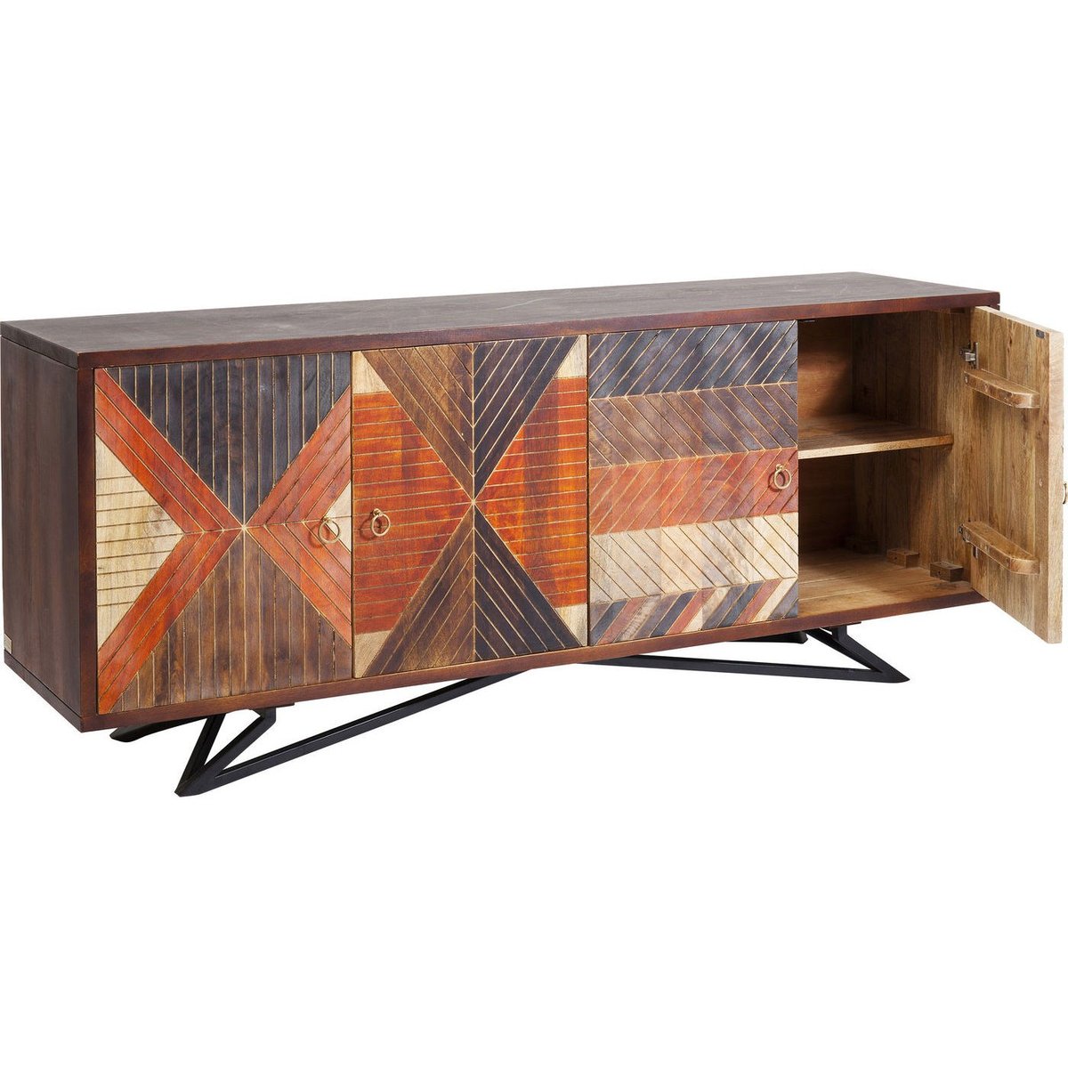 Buffet en manguier sculpté, TOMAHAWK marron, KARE DESIGN