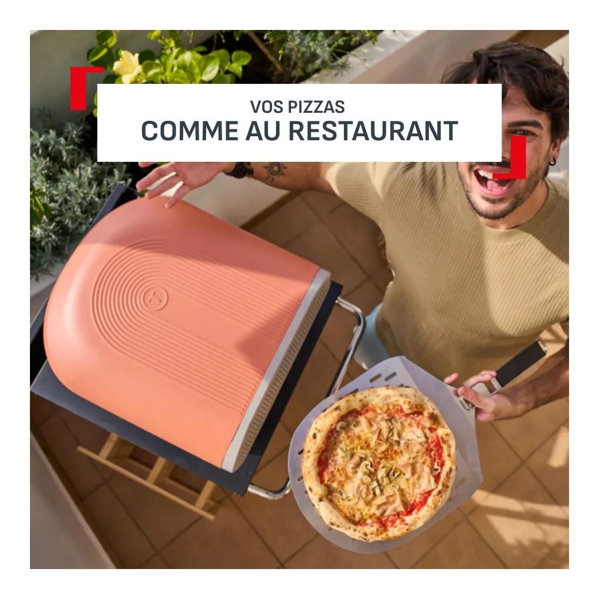 Four à pizza électrique Pronto JM600TE0 pizza 30 cm préchauffage 15 min, jusqu'à 400°C couleur unique, TEFAL