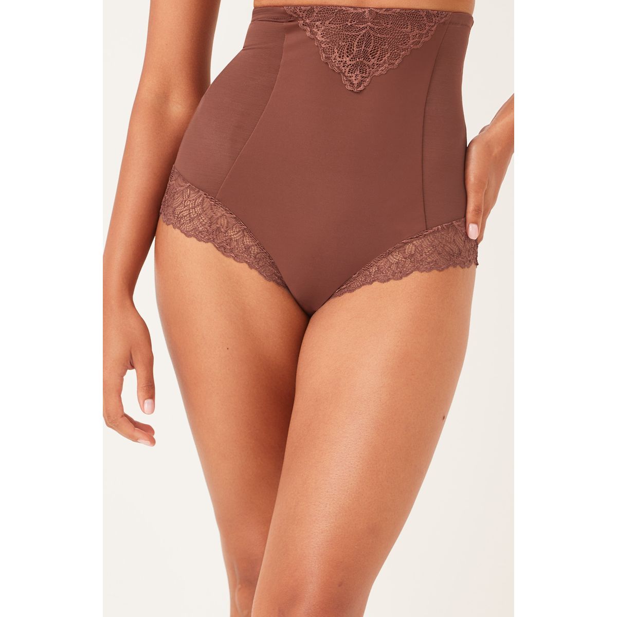 Culotte À Taille Haute Avec Maintien Ferme marron chocolat, NEXT