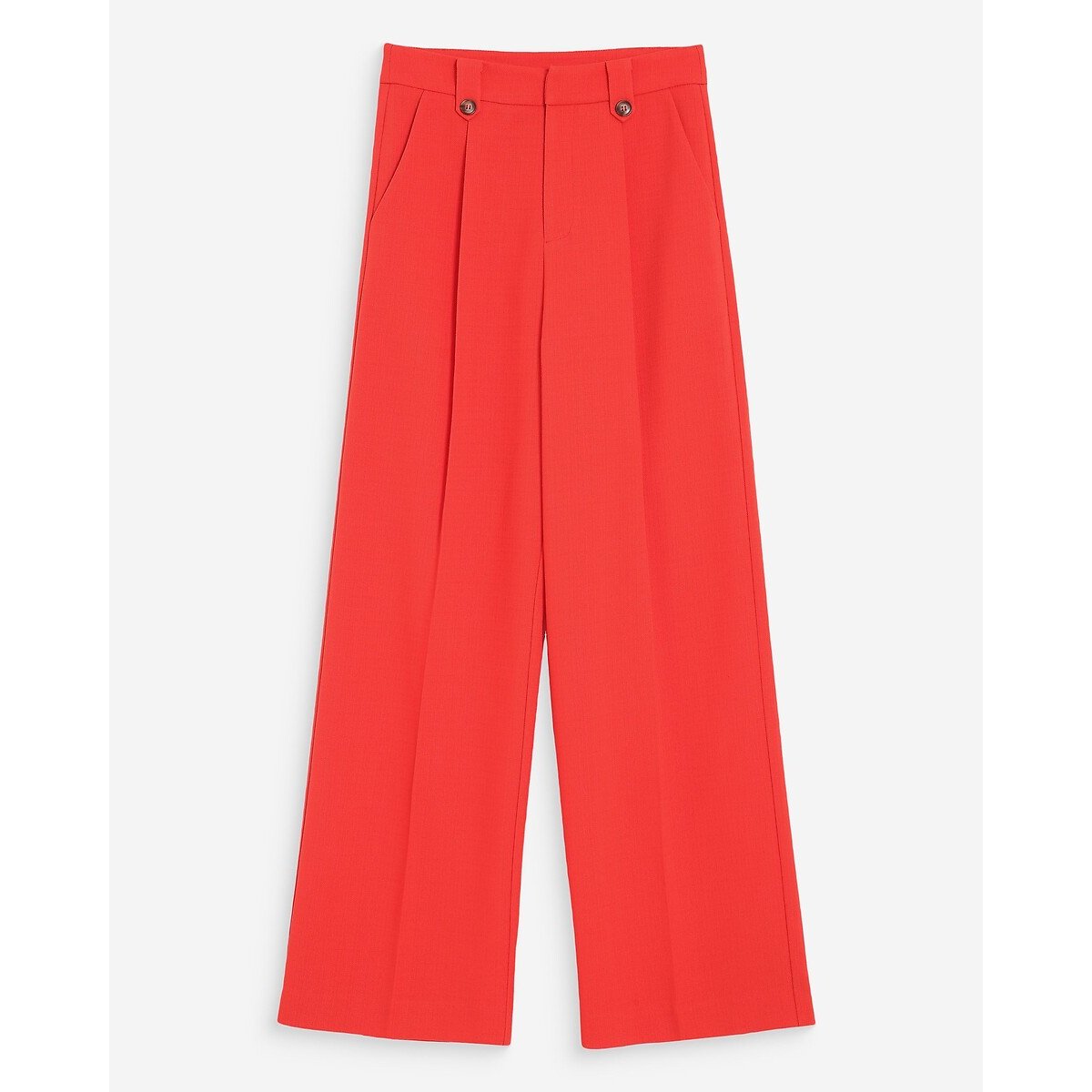 PIERRE wijde netjes afgewerkte getailleerde broek rood oranje, GRACE & MILA