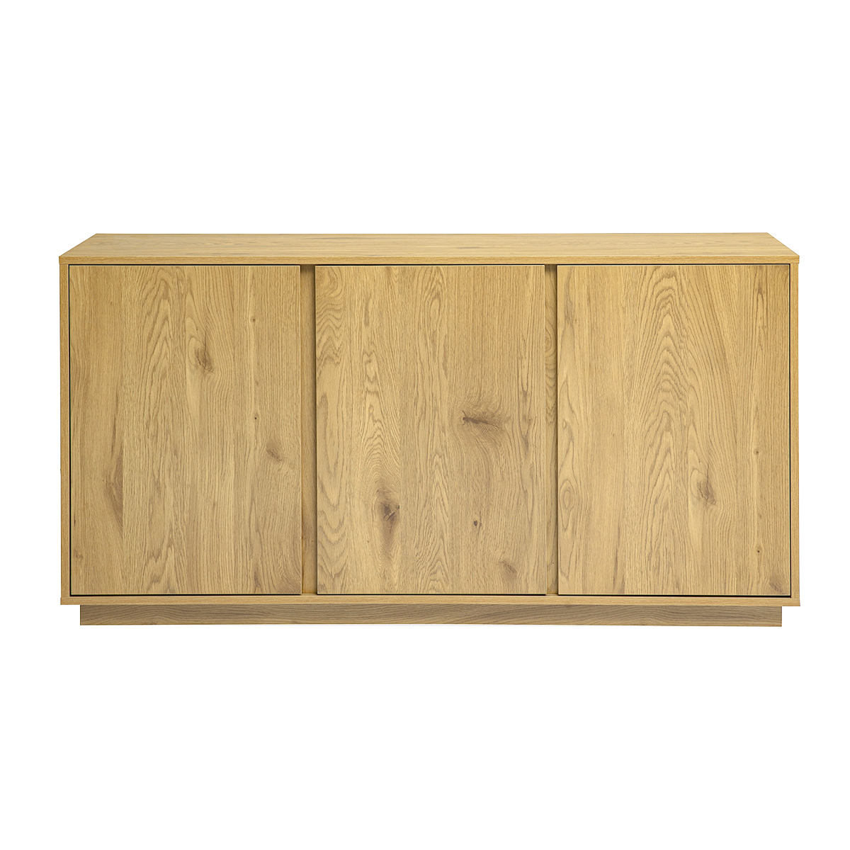 Buffet scandinave finition bois clair chêne 3 portes L140 cm MILLOR couleur unique, MILIBOO
