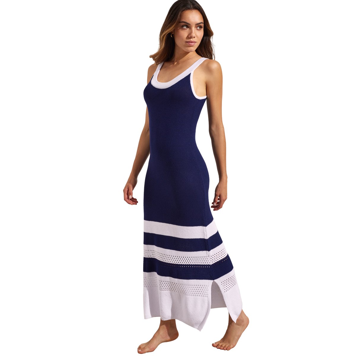 Robe longue estivale ARTEMISA bleu marine, SELMARK MARE