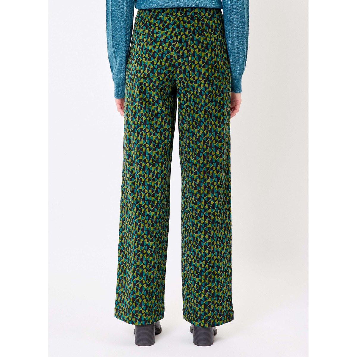 Pantalon large velours côtelé OSCAR vert forêt, PRINCESSE NOMADE