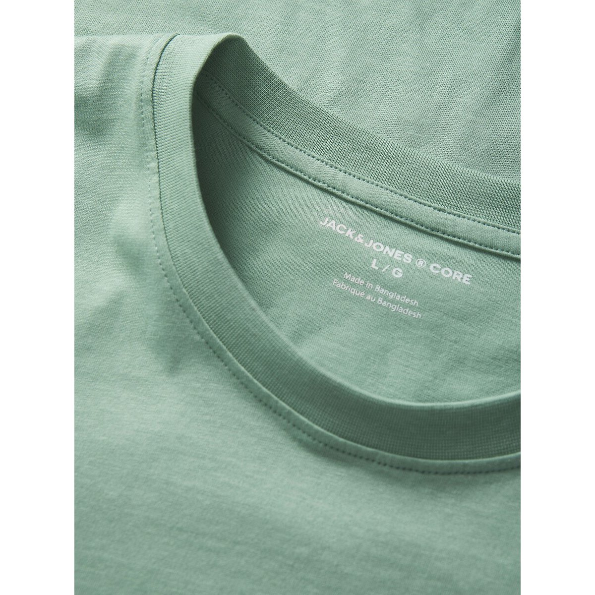 T-shirt de mangas curtas, gola redonda, logótipo verde-salva, JACK & JONES