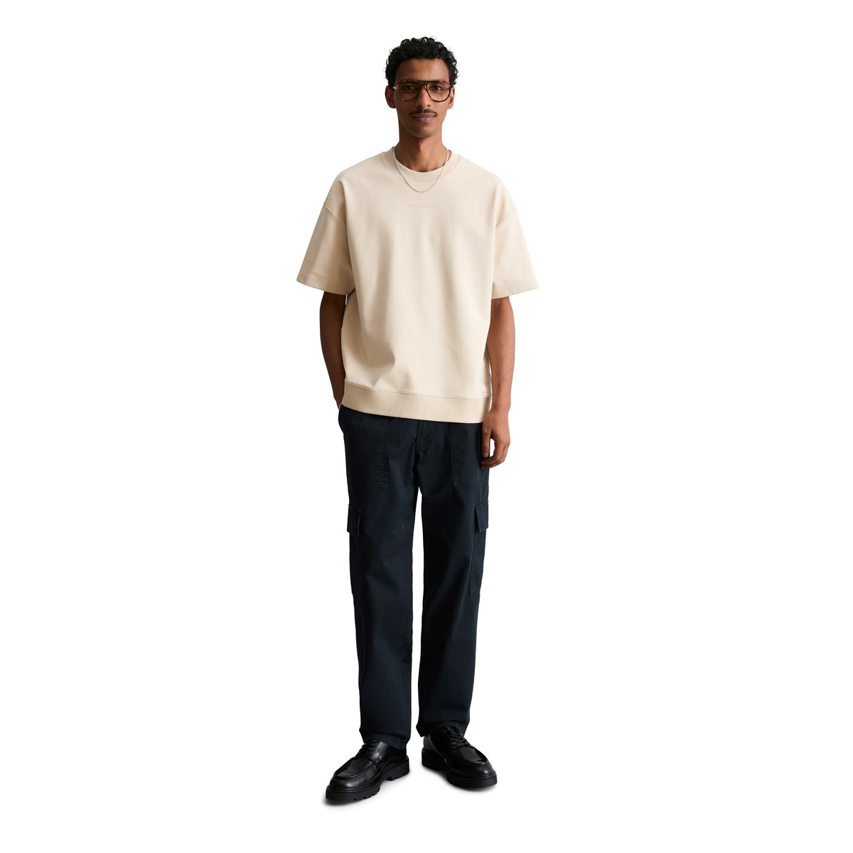 T-shirt ample en jersey interlock épais beige, MARC O’POLO DENIM