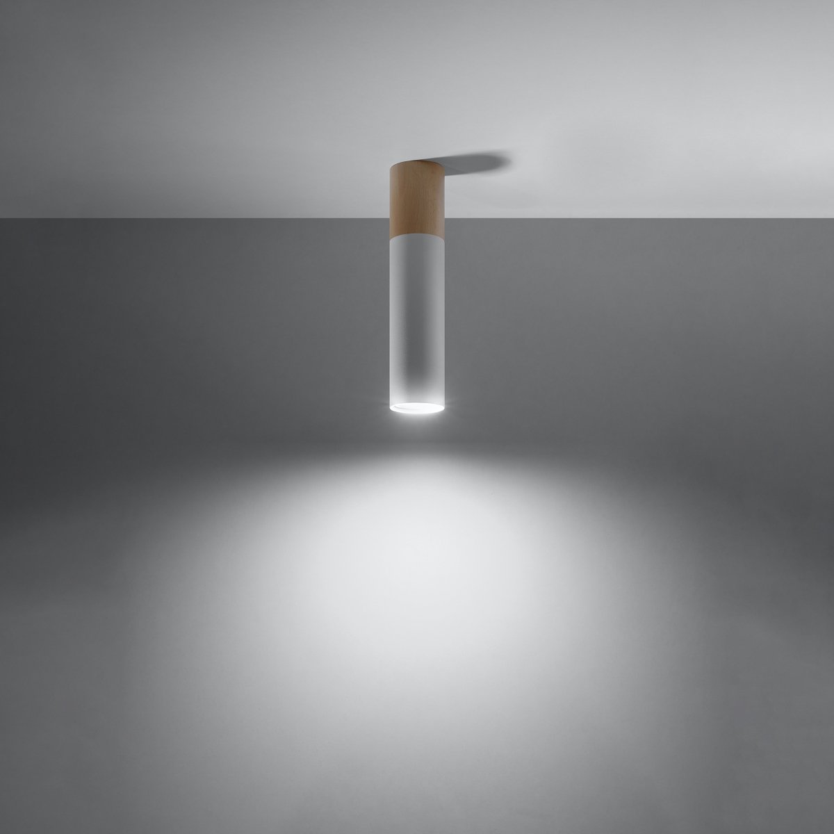 Plafonnier Acier Bois Naturel/Blanc GU10 1 Pablo marron, EDEN