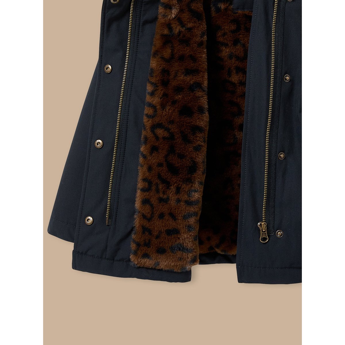 Parka doublée léopard marine, CYRILLUS