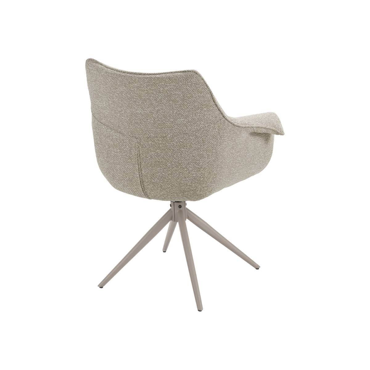 Lot de 2 chaises en tissu FLORINE beige, MADE IN MEUBLES