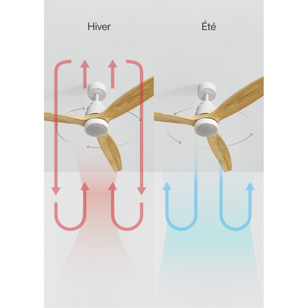 Ventilateur de plafond 40W  avec lumière avec Wi-Fi WIND STYLANCE NATURAL WOOD blanc/bois naturel, CREATE