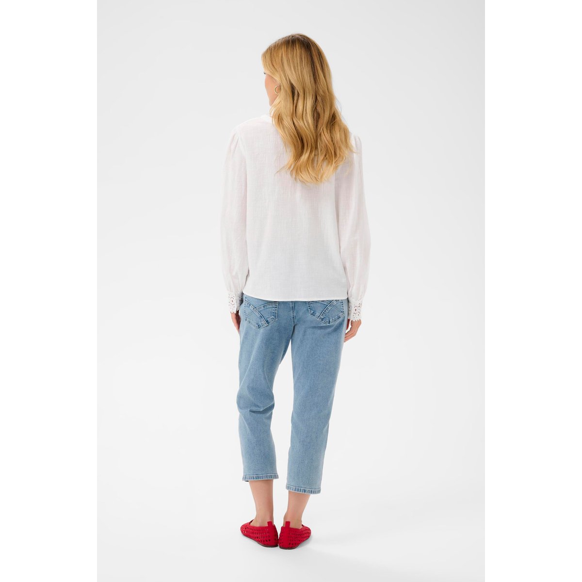 Blouse à manches longues blanc snow white, CREAM