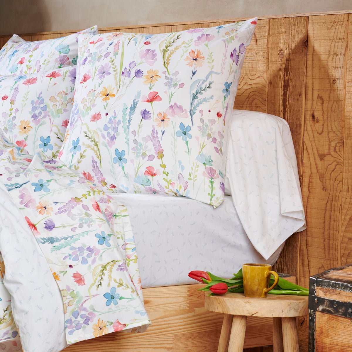 Drap Plat Percale De Coton - SOPHIE multicolore, TRADITION DES VOSGES