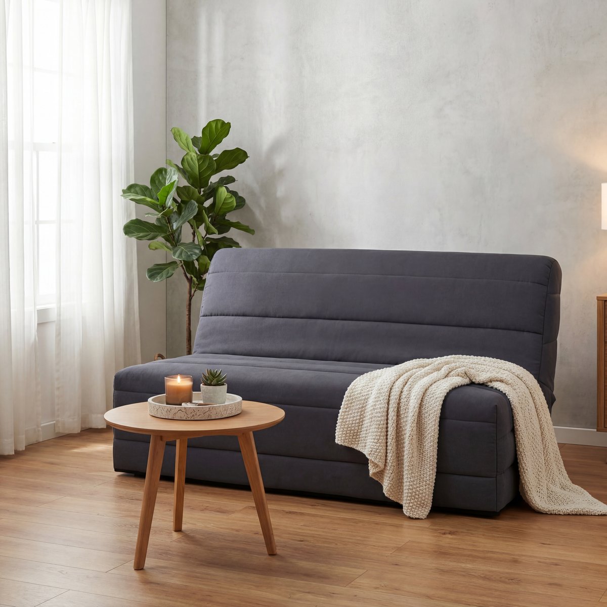 Banquette 140x190, marine gris foncé, RELAXIMA