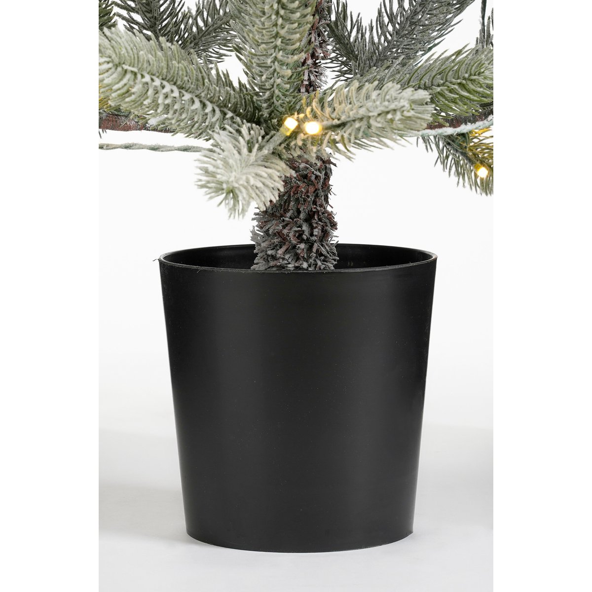 Sapin de Noël artificiel enneigé avec LED H120 cm NAGOYA blanc chaud, BLACK BOX TREES