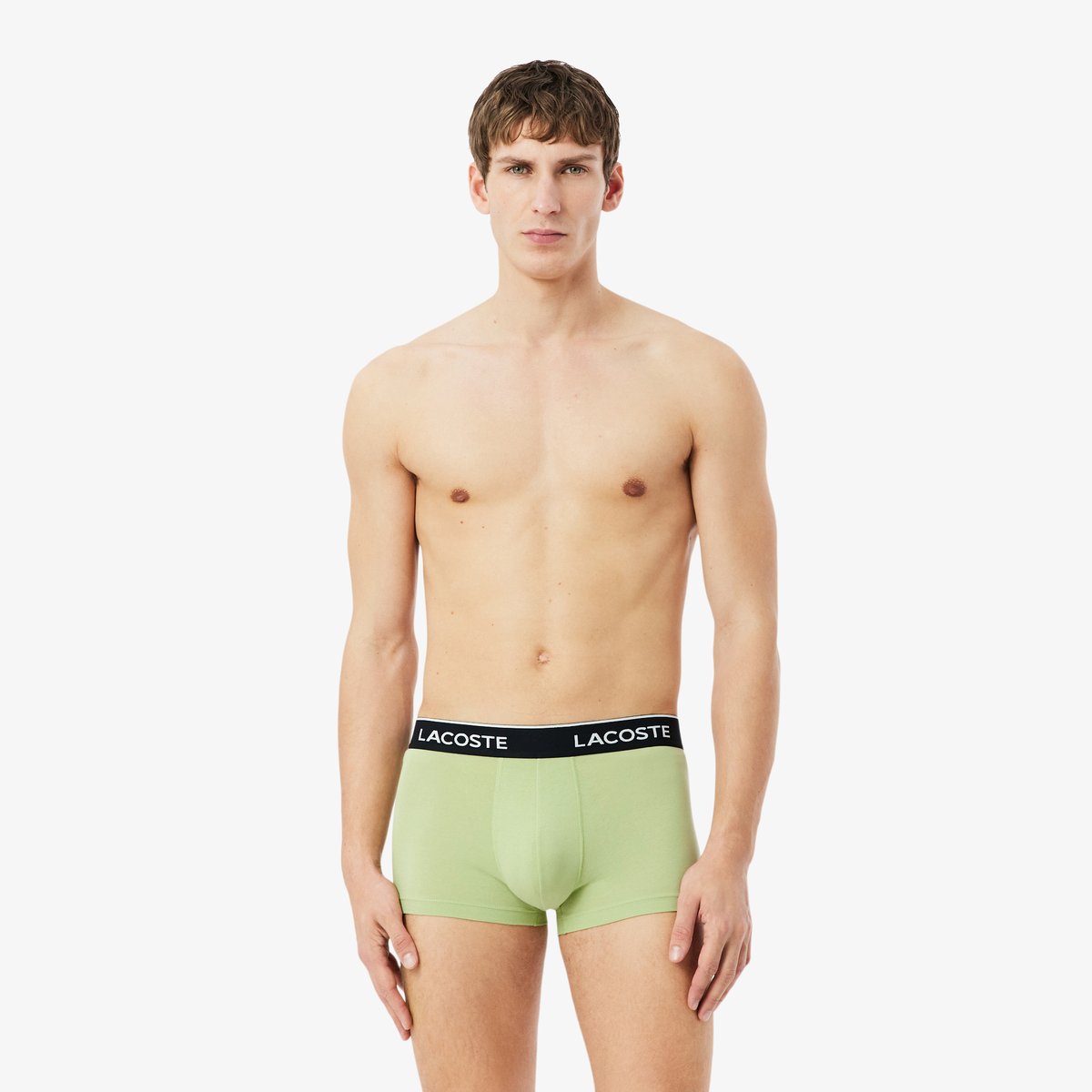 Lot de 3 boxers courts coton stretch vert-30w, LACOSTE