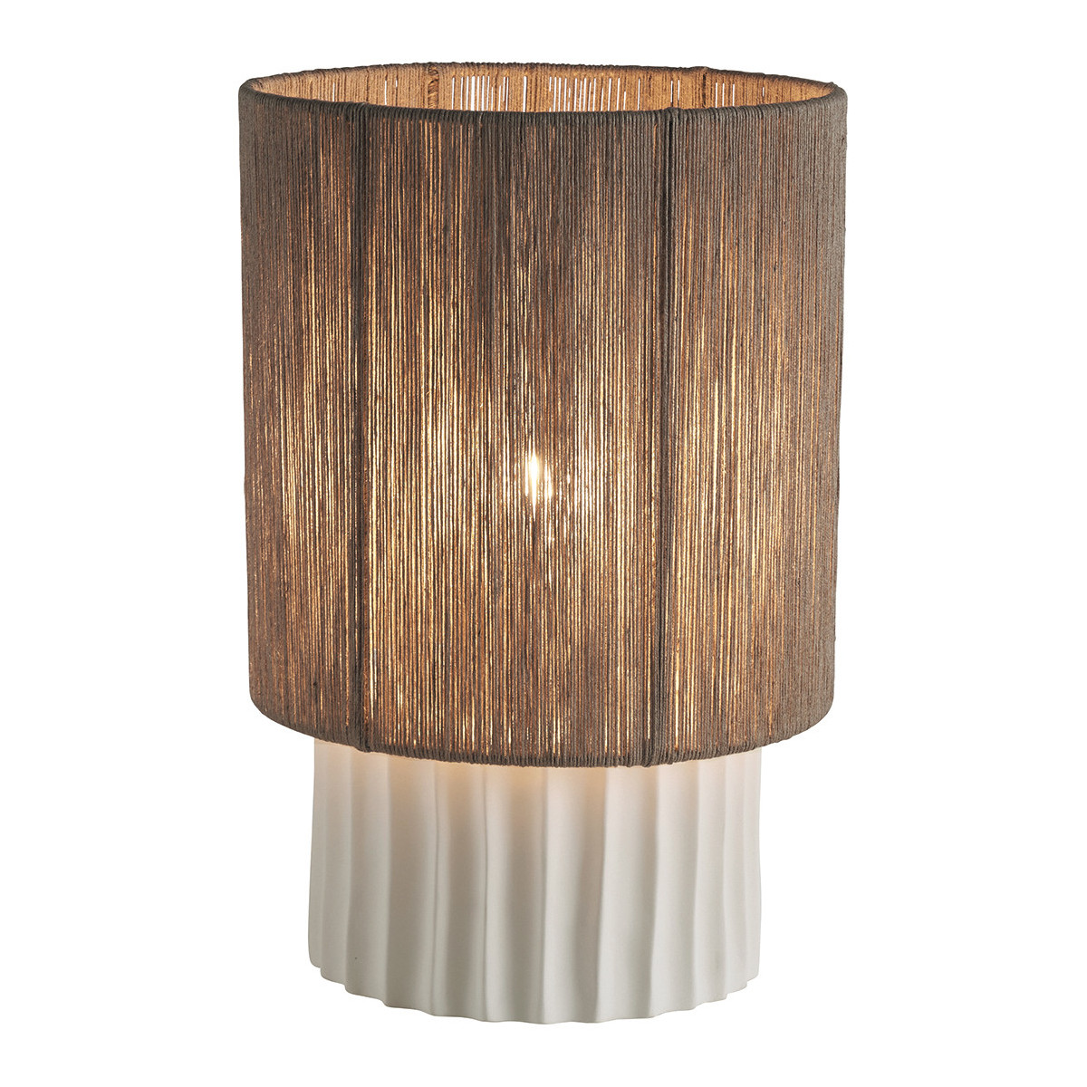 Lampe avec abat-jour beige, BLANC D’IVOIRE