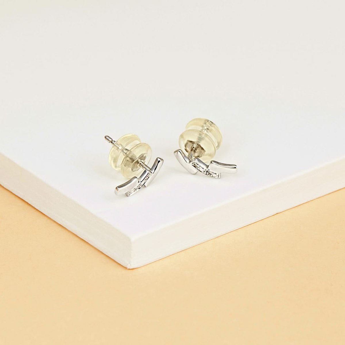Boucles d'oreilles en Or 375/1000/diamant et Diamant argent, CLEOR