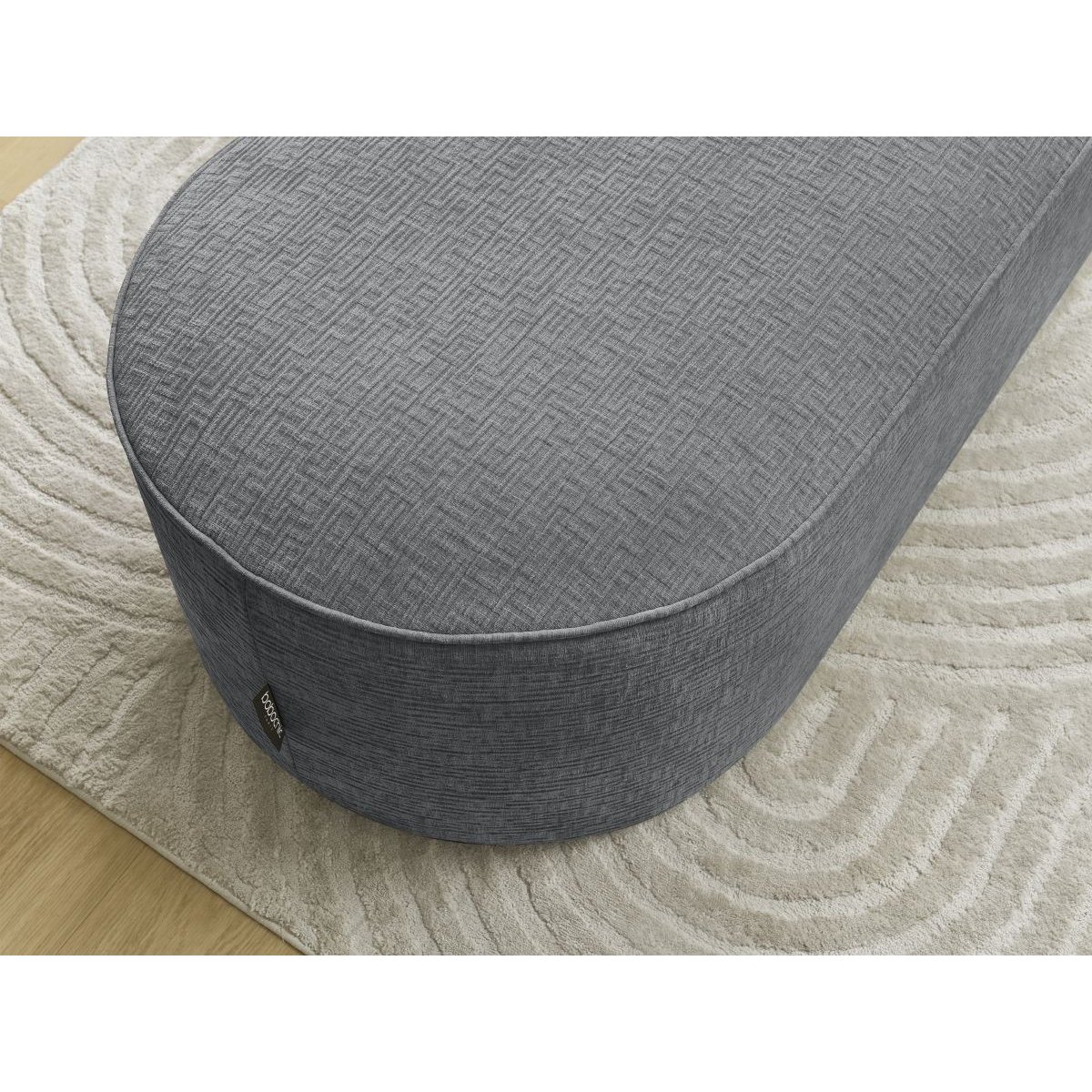 Pouf tissu texturé, ROUSSEAU gris foncé, BOBOCHIC