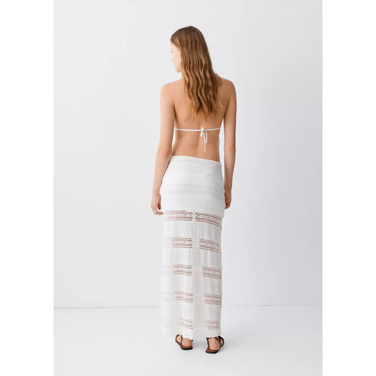 Jupe longue dentelle blanc, MANGO TEEN