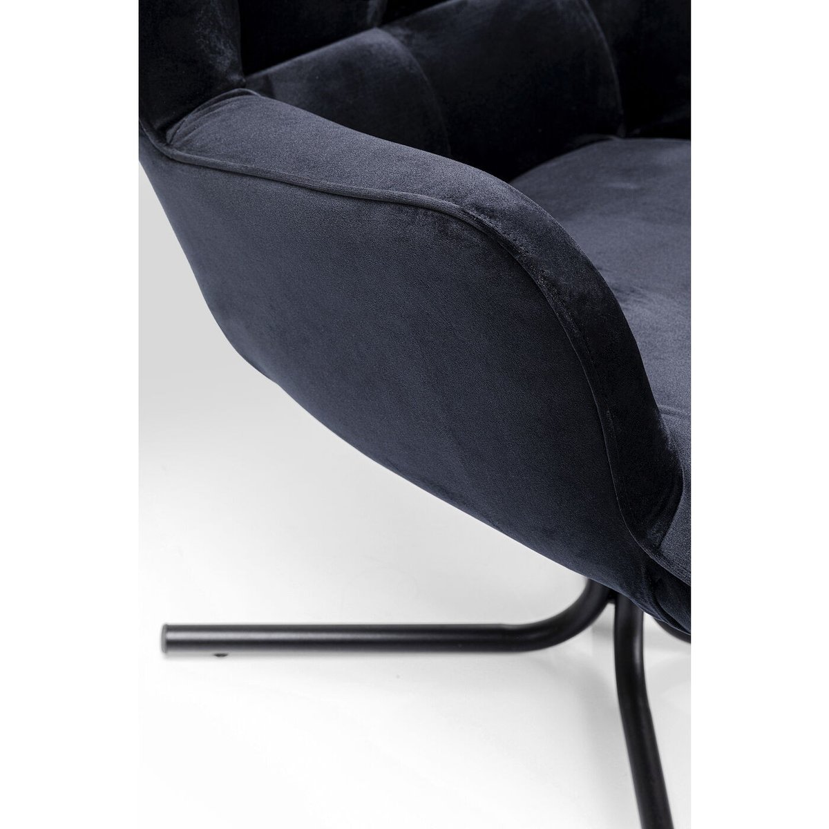 Fauteuil pivotant en velours, OSCAR noir, KARE DESIGN