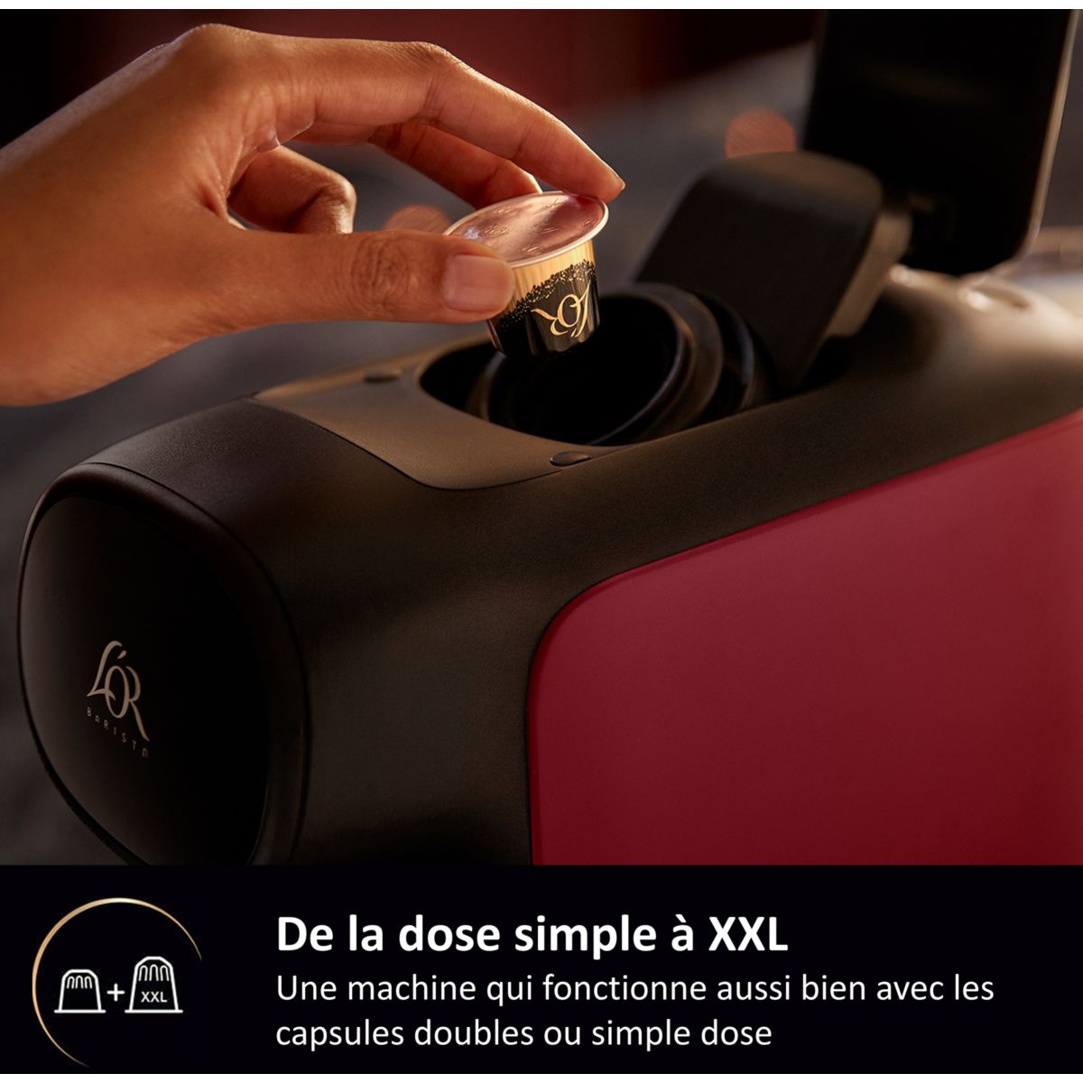 Cafetière à dosette L'or Barista rouge LM9012/50 rouge, PHILIPS