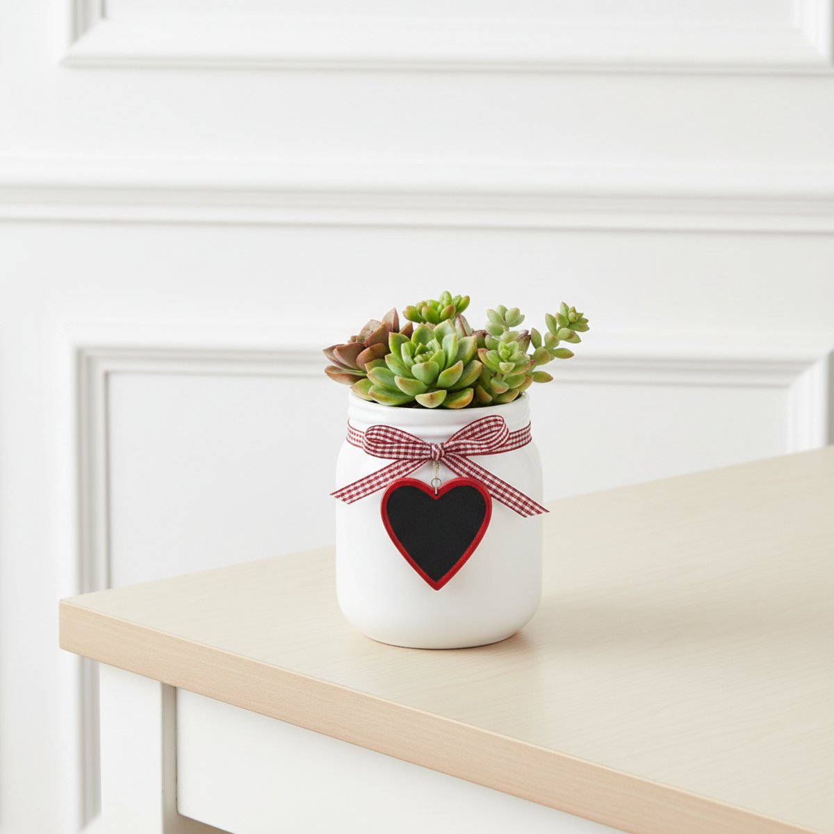 Cache-pot décoratif en argile H14 blanc, SIA DECO