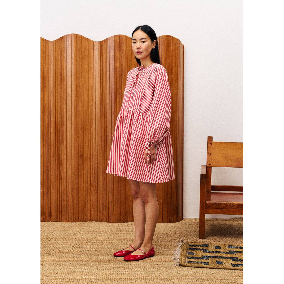 Robe en coton HUXLEY rouge, FRNCH