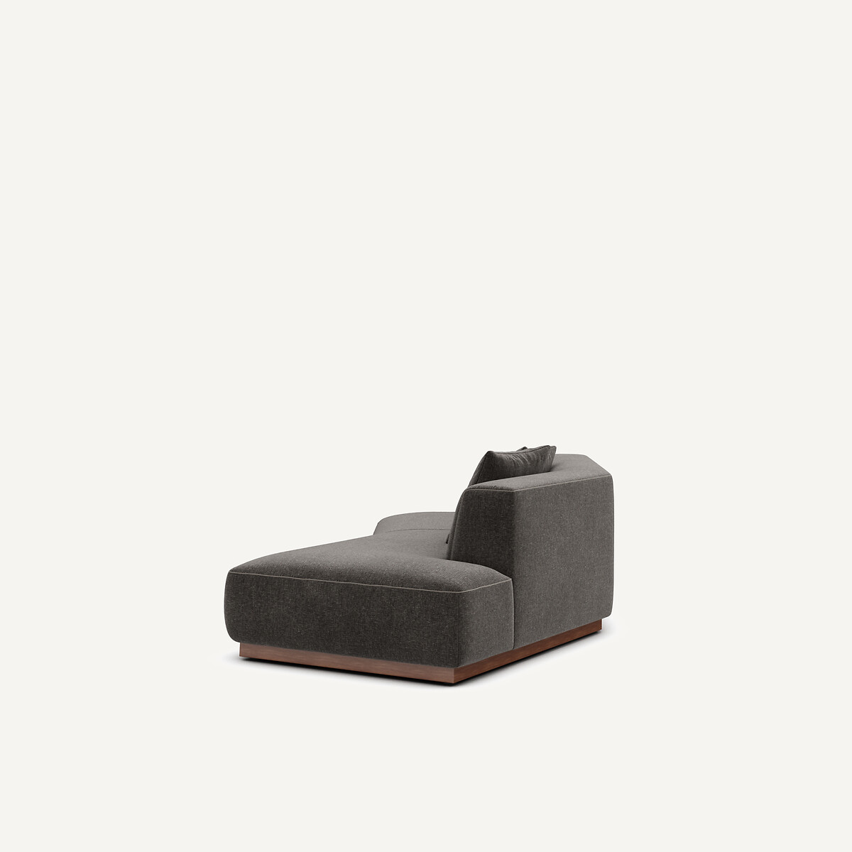 Demi-canapé droit en velours chenille, JACOPO basalte, AM.PM