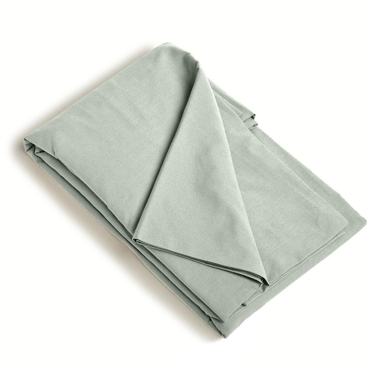 Housse de couette satin lavé de coton bio GAIA Made in Europe vert céladon, FEBRONIE