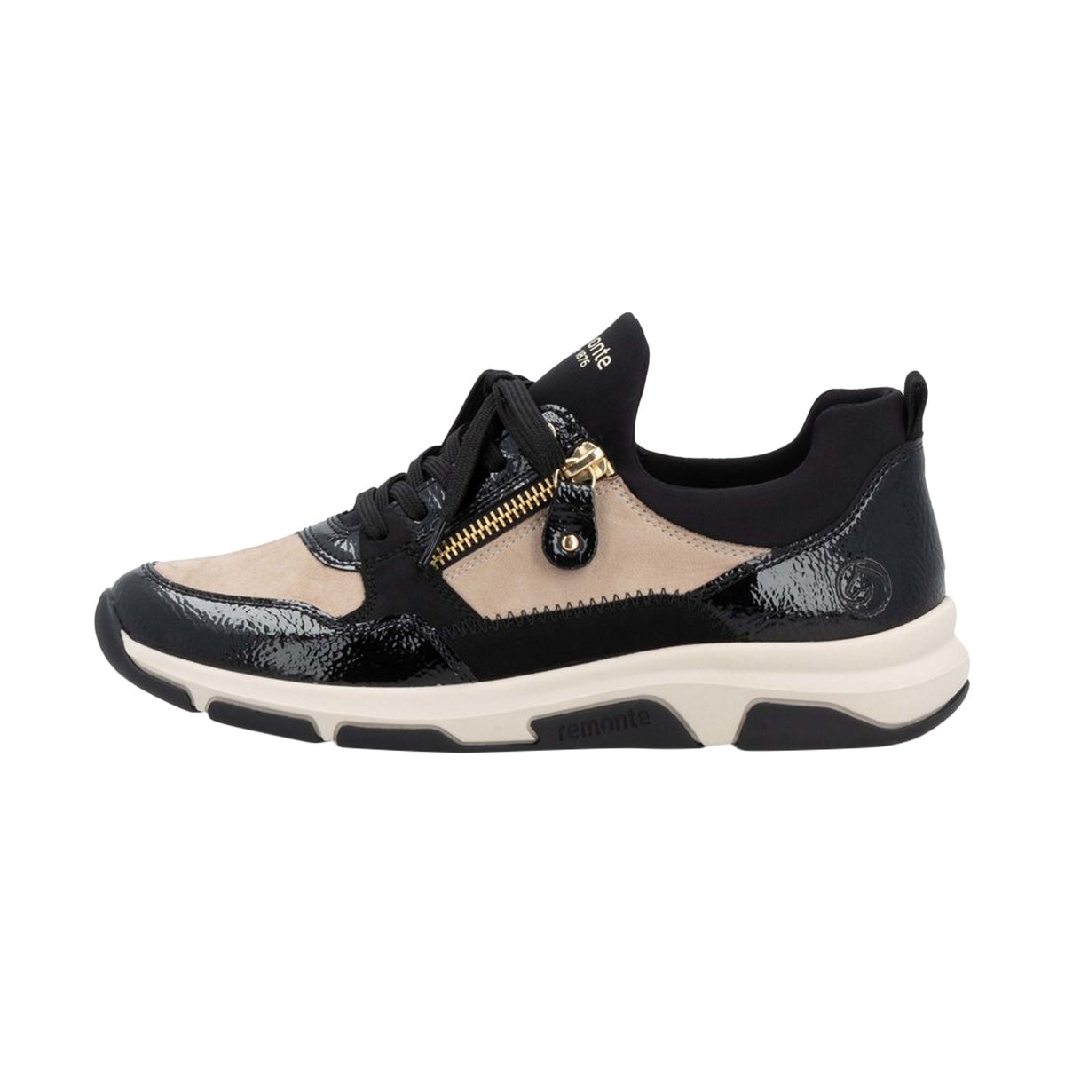 Basket Basse Cuir France noir-combi, REMONTE