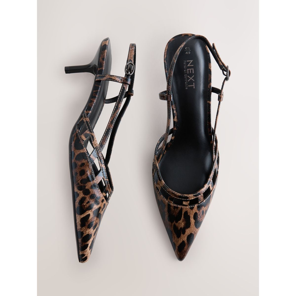 Chaussures à talons et bride arrière léopard, NEXT