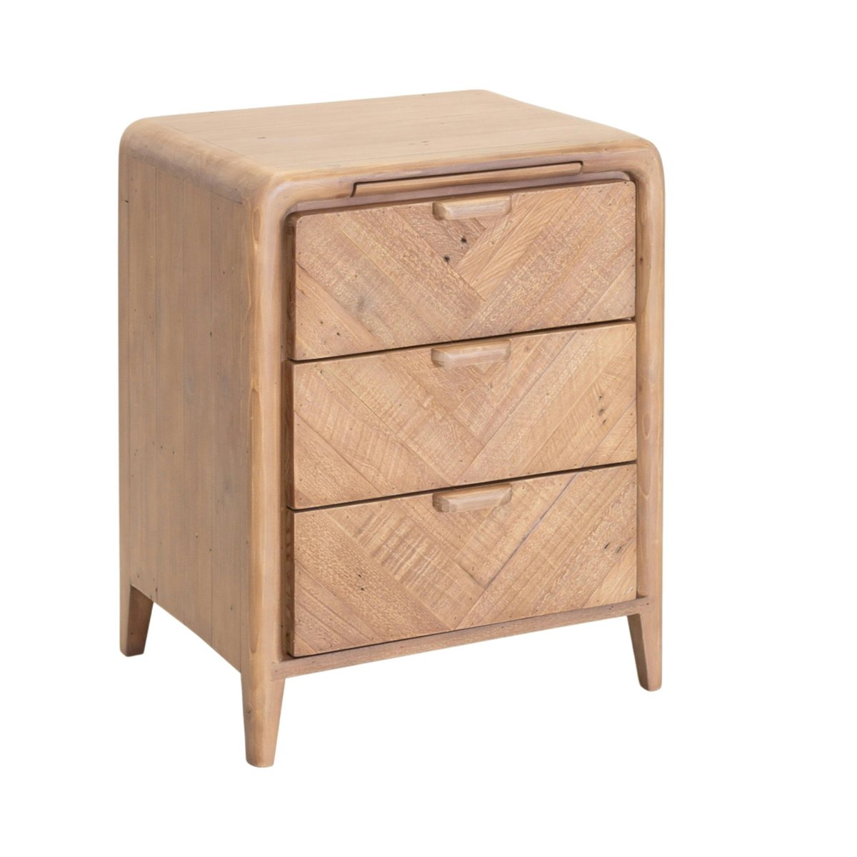 Table de chevet 3 tiroirs bois recyclé 55 cm KEARNEY bois naturel, PIER IMPORT