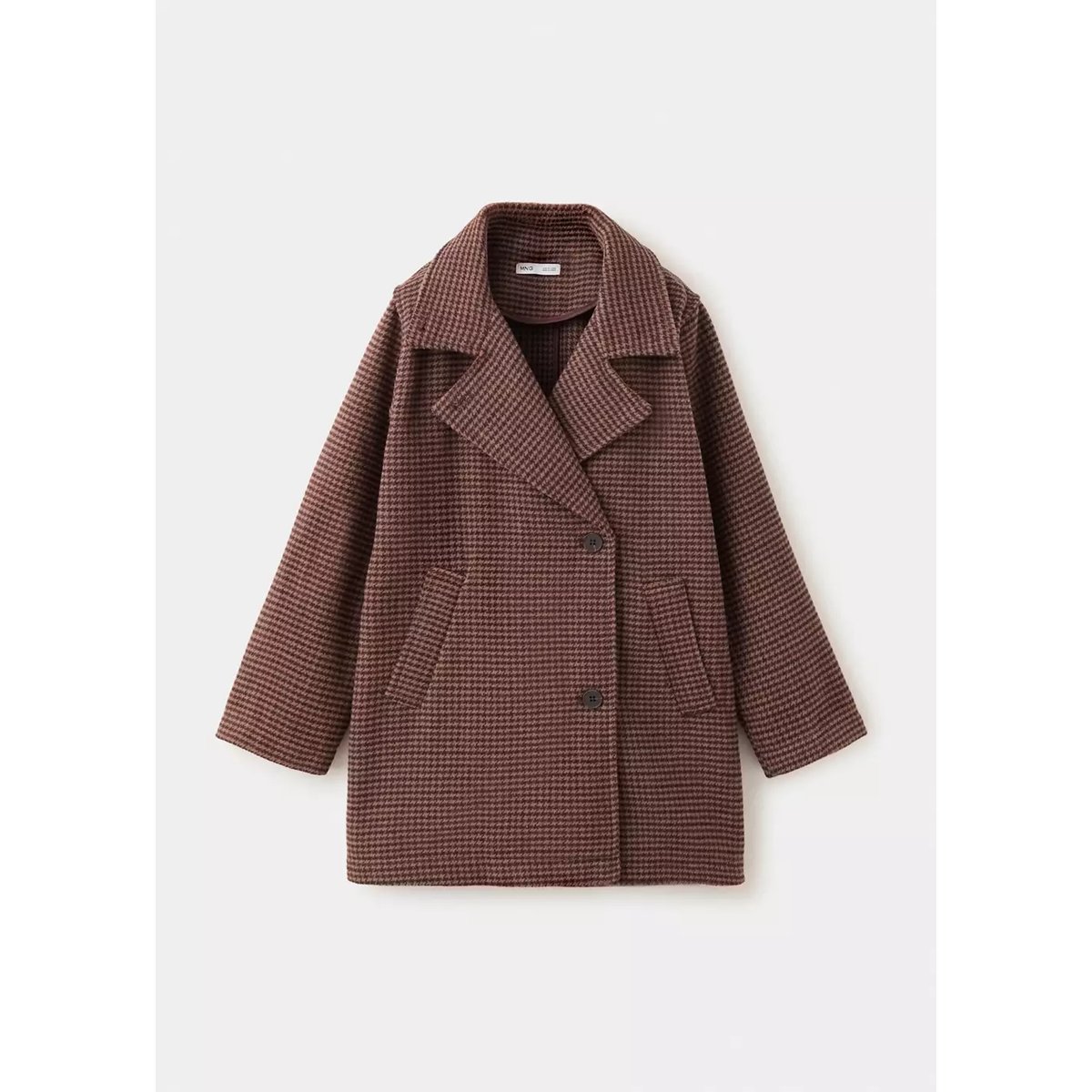 Manteau pied-de-coq marron, MANGO KIDS