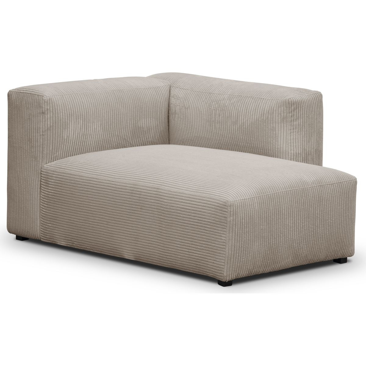 Méridienne d'angle à droite modulable en velours côtelé - MODULO taupe, HOMIFAB