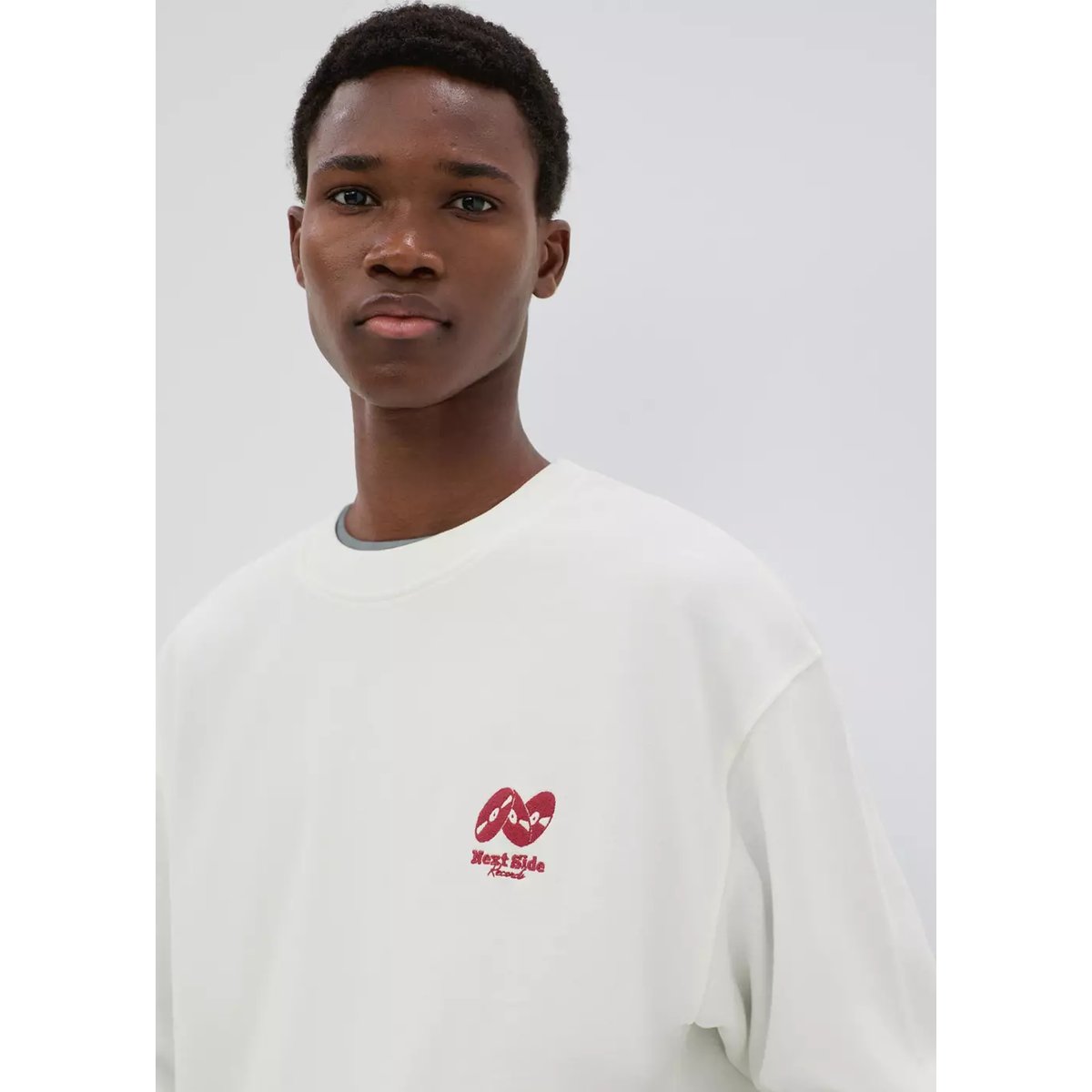 Sweat-shirt coton détails brodés blanc cassé, MANGO TEEN