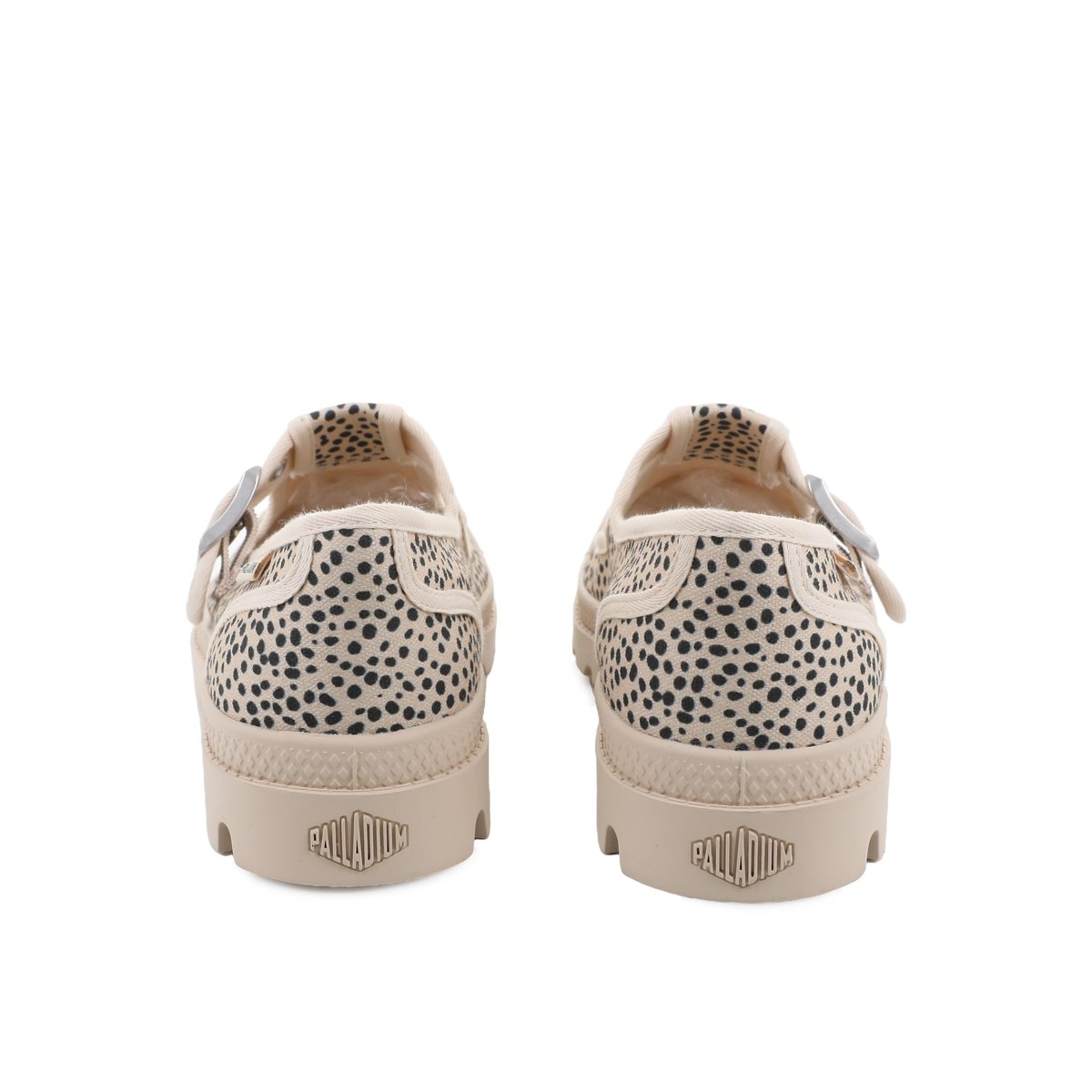 Baskets basses en coton PAMPA M-JANE WILD vert-sand/cheetah print, PALLADIUM