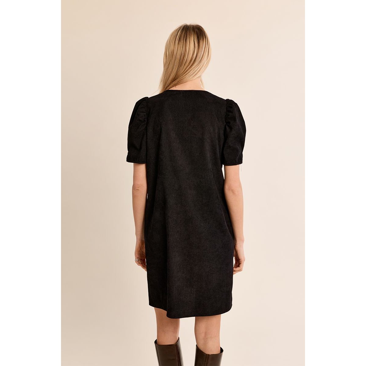 Robe courte manches gigot noir, MOLLY BRACKEN
