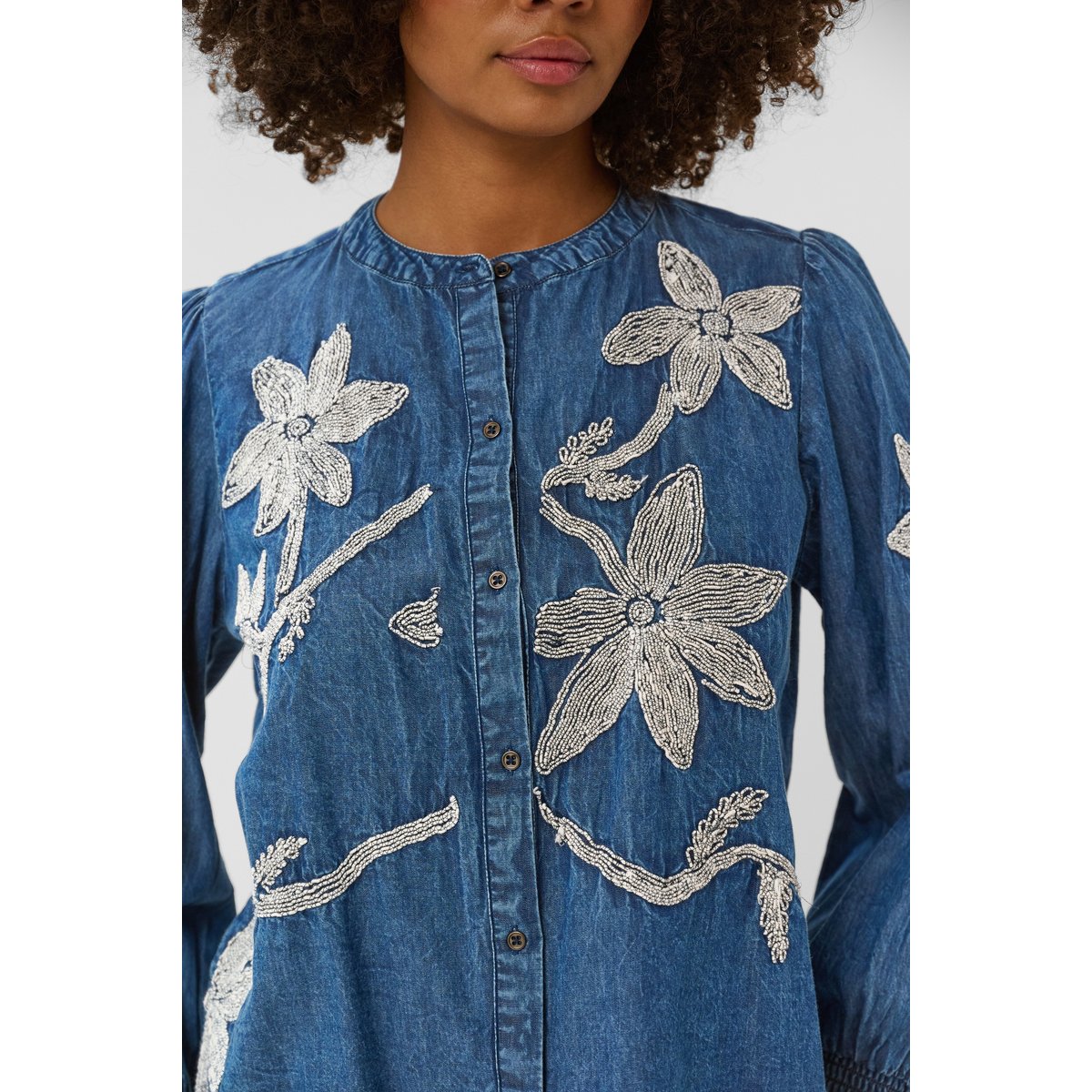 Blouse à manches longues bleu medium blue wash, CULTURE