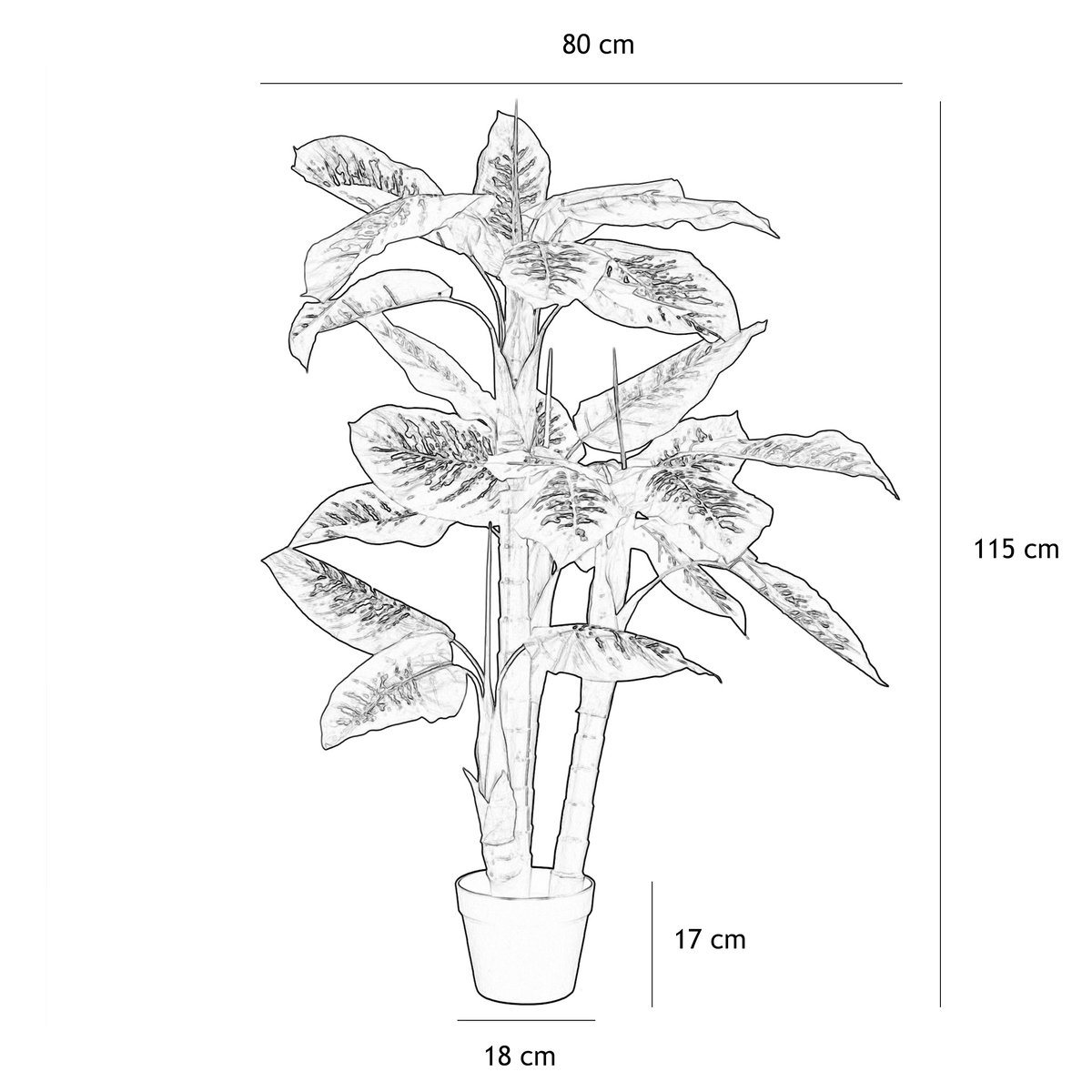 Dieffenbachia artificiel toucher naturel 130cm vert, LIGNE DECO
