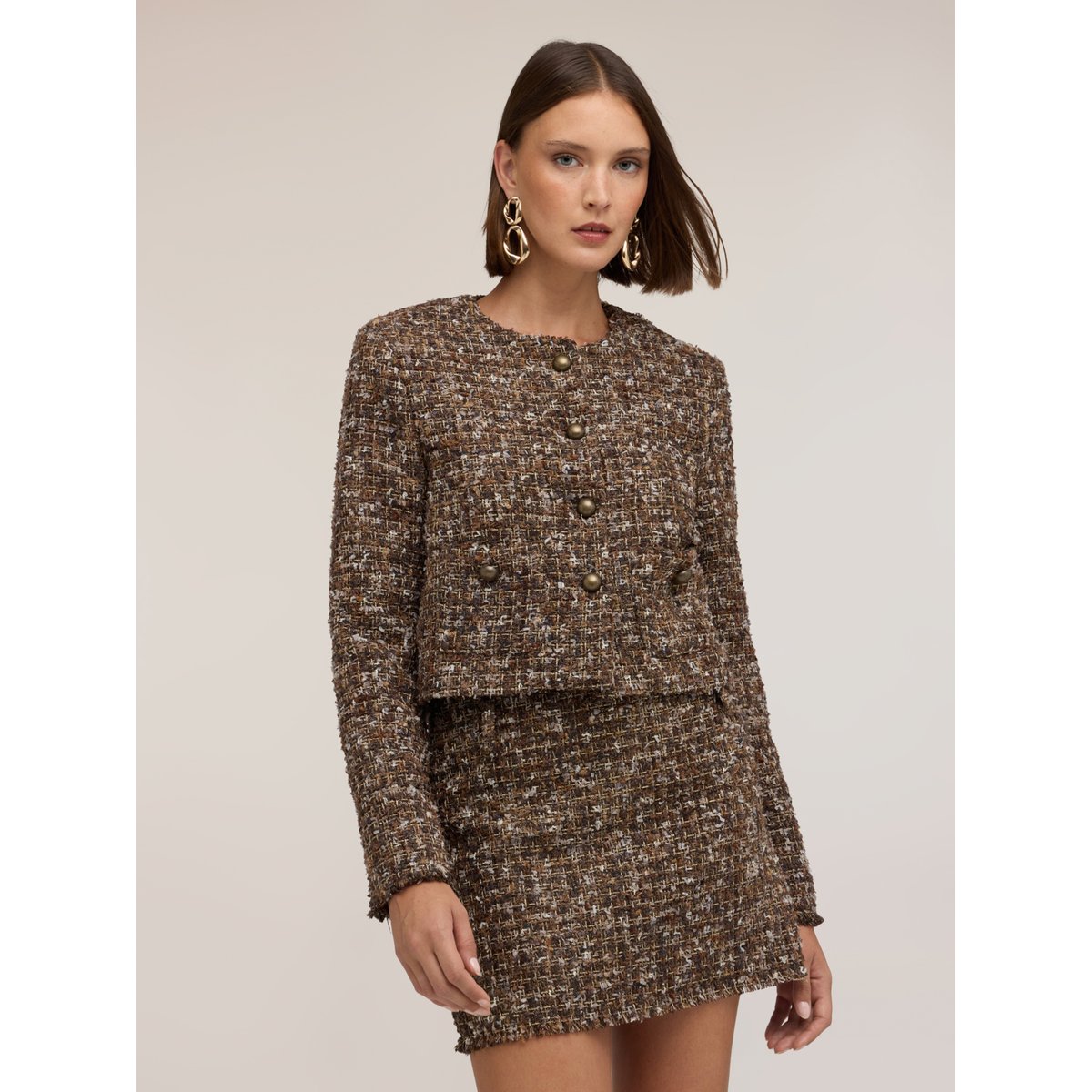 Veste avec boutons métalliques marron, MOTIVI