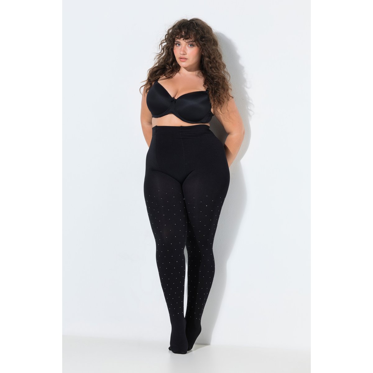 Collants thermiques doublées, avec strass noir, ULLA POPKEN