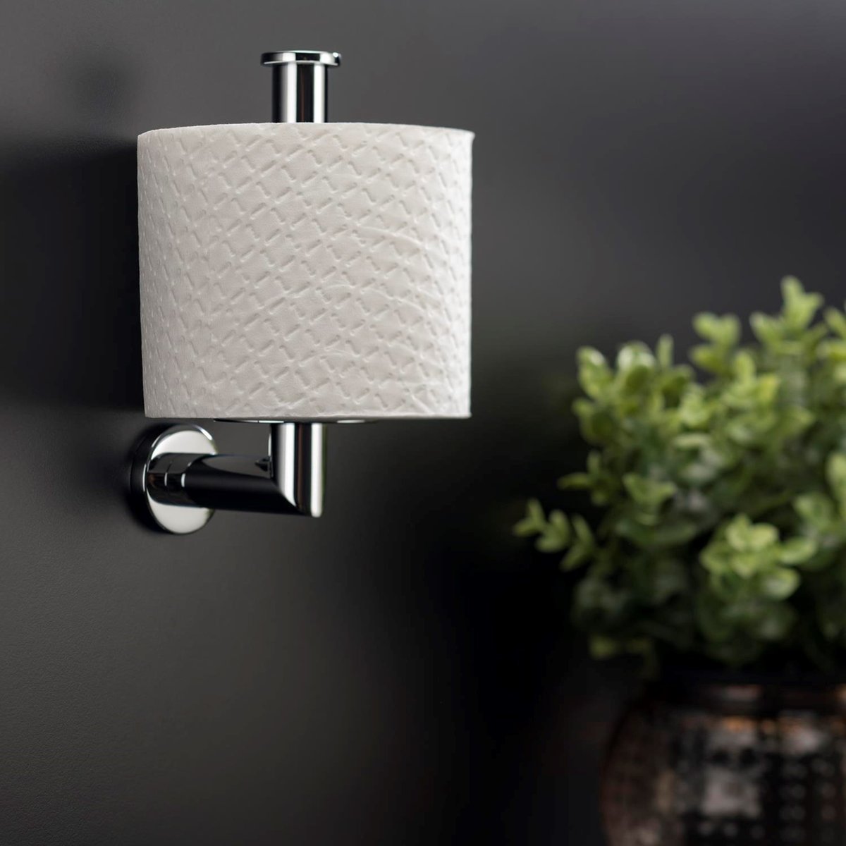 Porte Papier Toilette Verticale avec vis ou adhésif ARCHITECT chrome, COSMIC