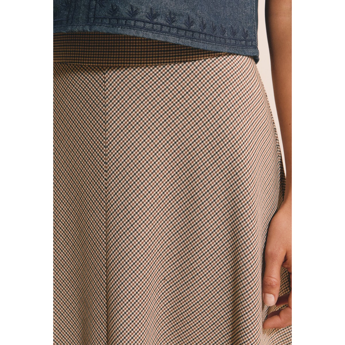 Jupe longue fluide JULIE PDP beige, ETAM