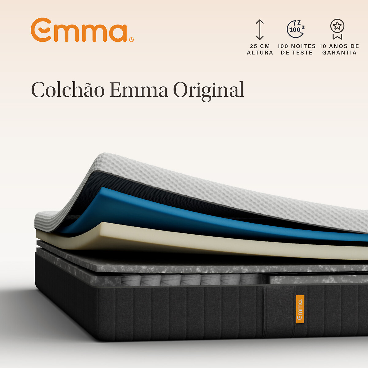 Colchão Emma Original, Emma branco, EMMA