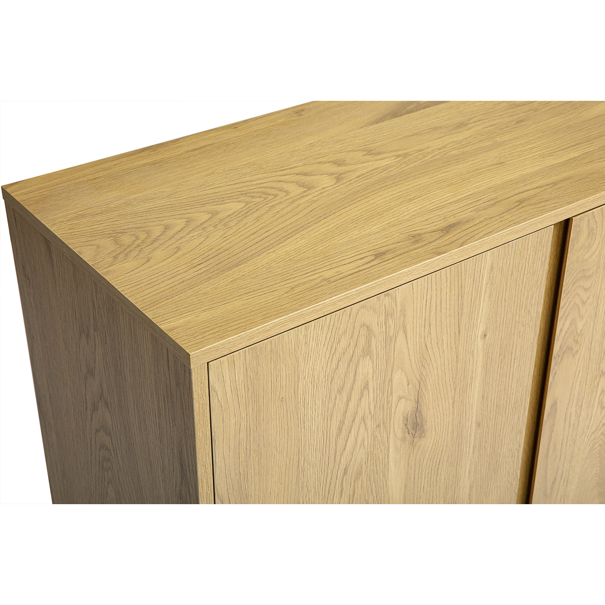Buffet scandinave finition bois clair chêne 3 portes L140 cm MILLOR couleur unique, MILIBOO