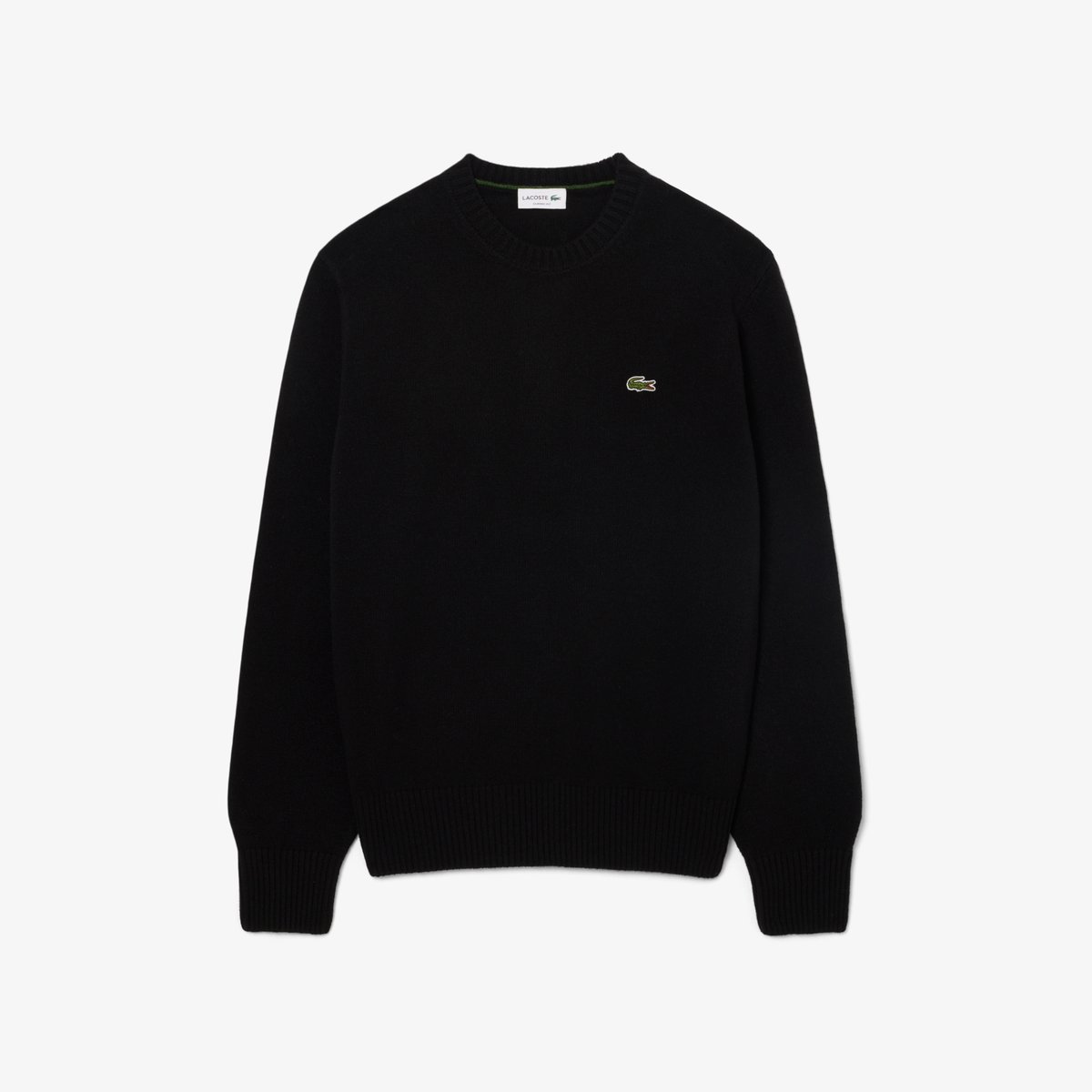 Pull en laine col rond noir-031, LACOSTE