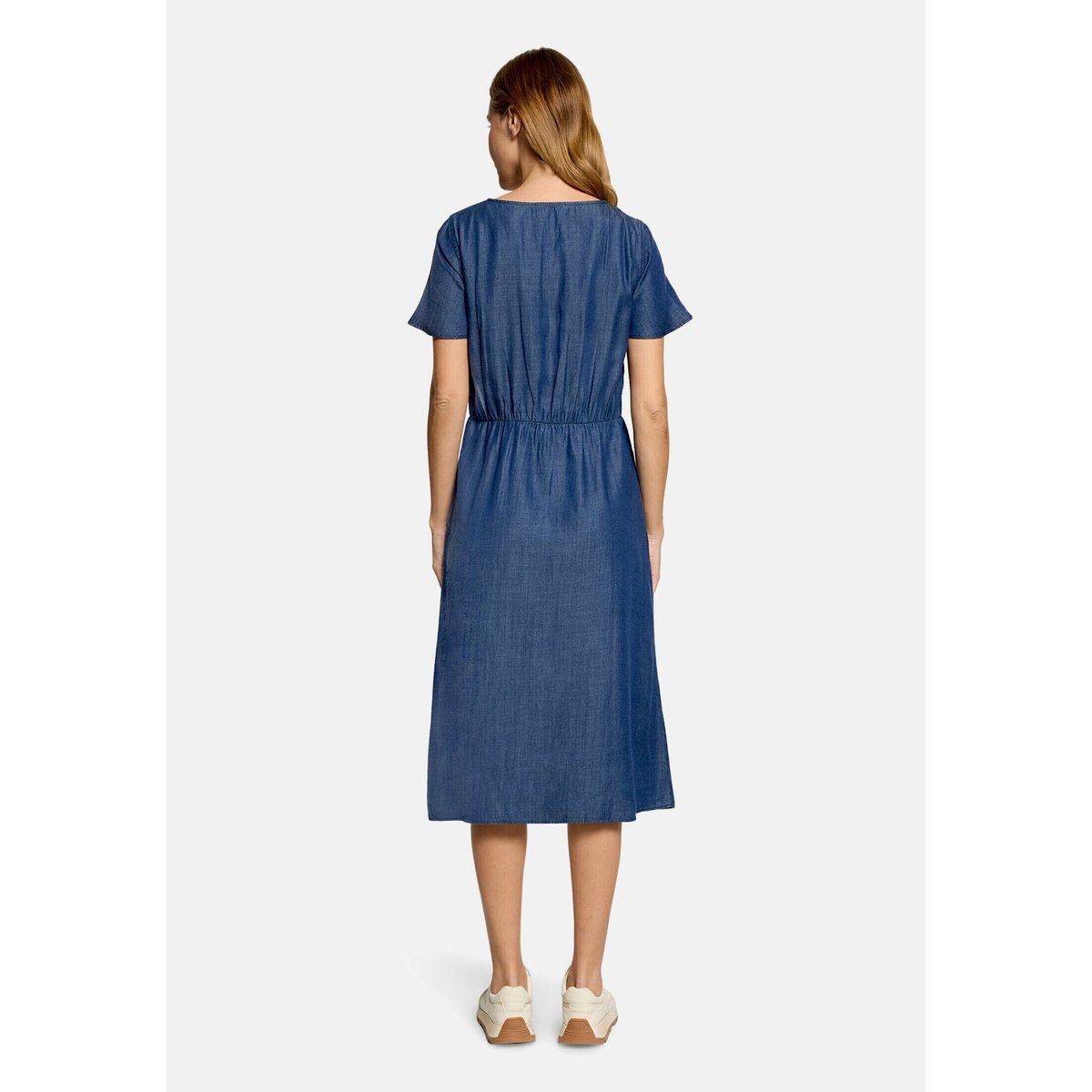 Robe casual à manches à ailettes dark blue denim, CARTOON
