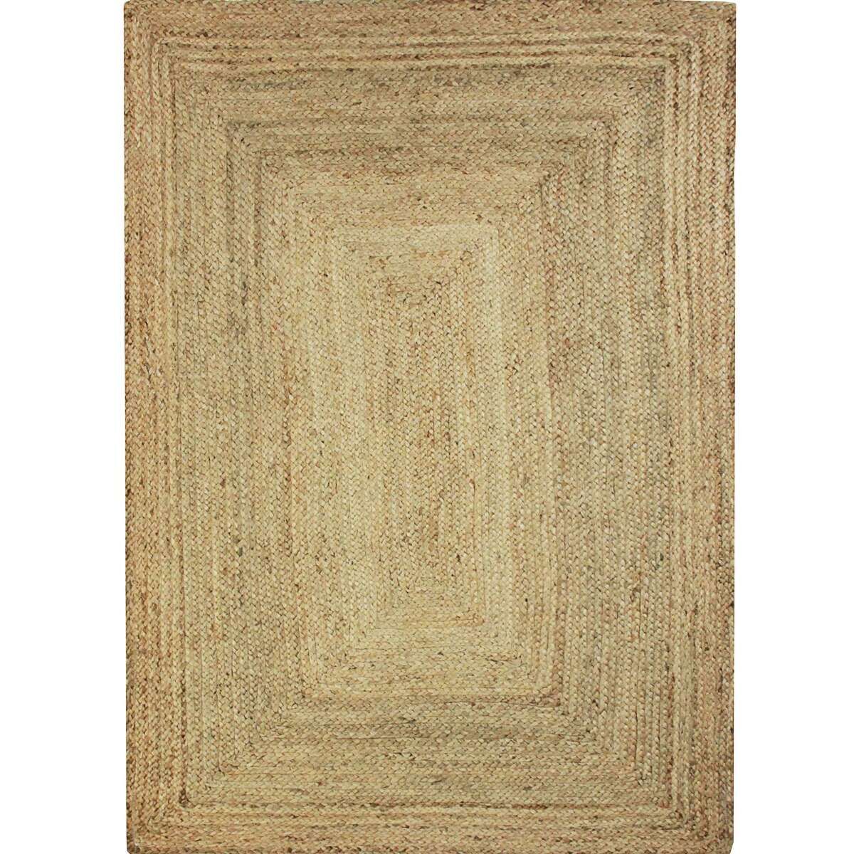 Tapis en jute tressé  artisanal VEGETAL JUTE - style bohème beige, THE DECO FACTORY