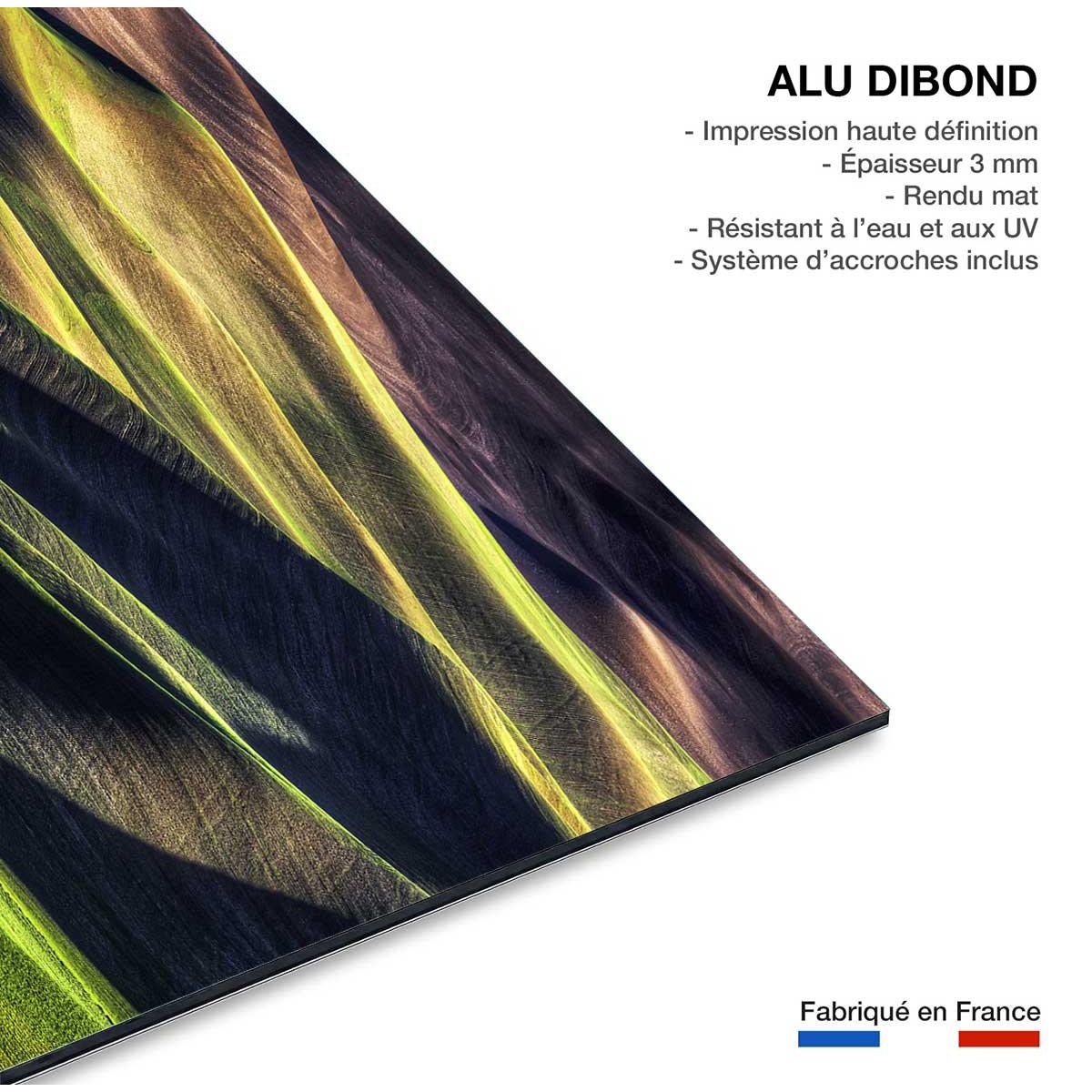 Tableau Champs et colline USA tableau alu dibond, HEXOA