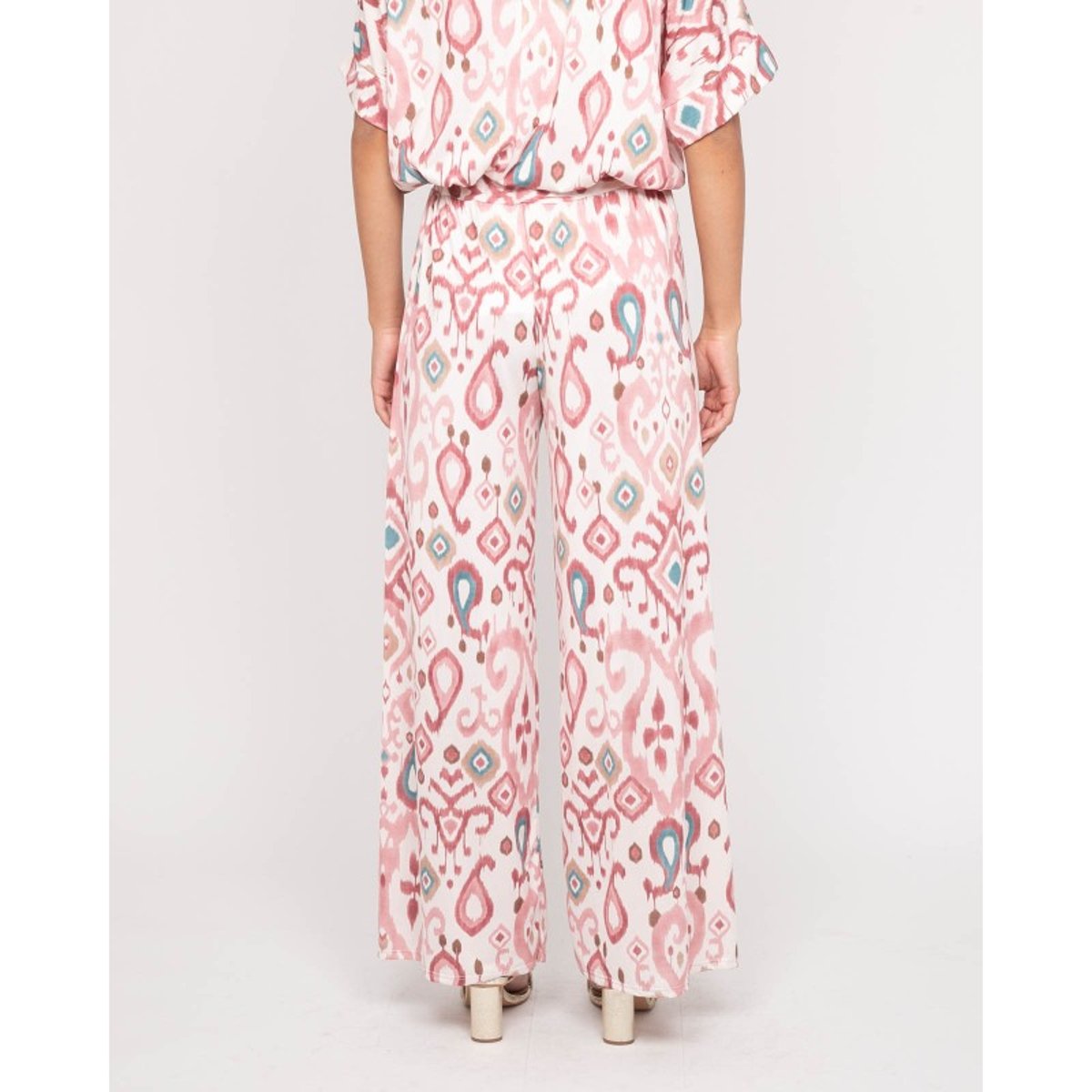 Pantalon Fluide Motifs Enolia rose, DONA LISA