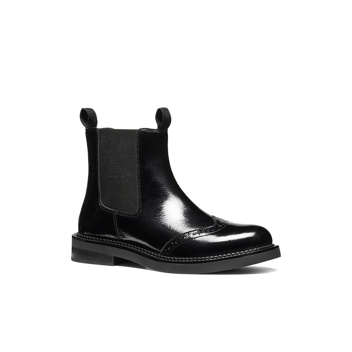 Chelsea-Stiefeletten aus Leder, SERILDA schwarz, GEOX